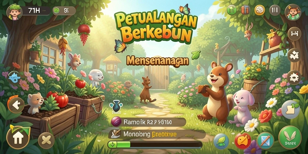 Tampilan screenshot 71H menampilkan gameplay bertani yang seru.
