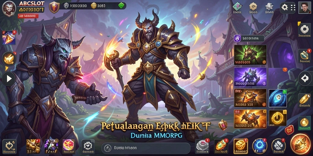 Tangkapan layar gameplay ABCSLOT dengan pertempuran mendebarkan di dunia MMORPG.