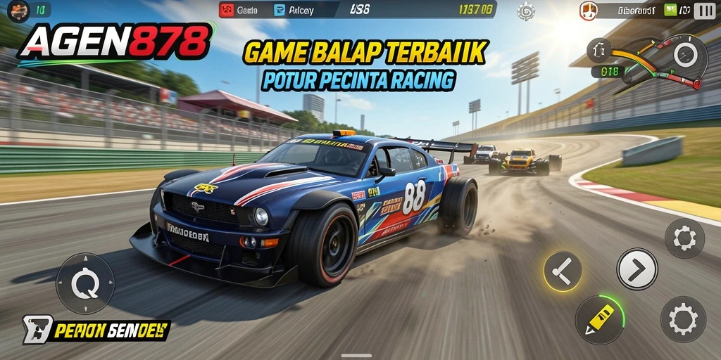Tampilan aksi balap seru dalam game AGEN878.