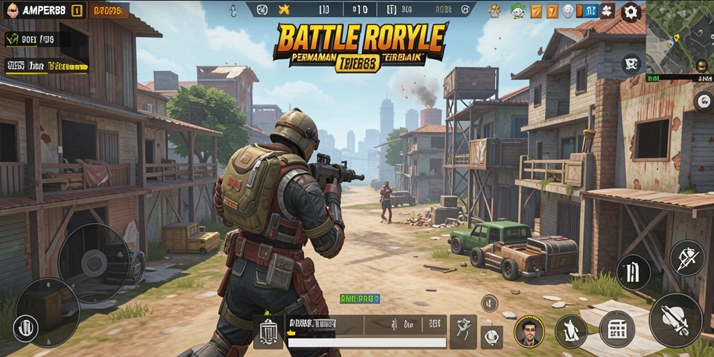 Tampilan gameplay seru dengan aksi Battle Royale intens.