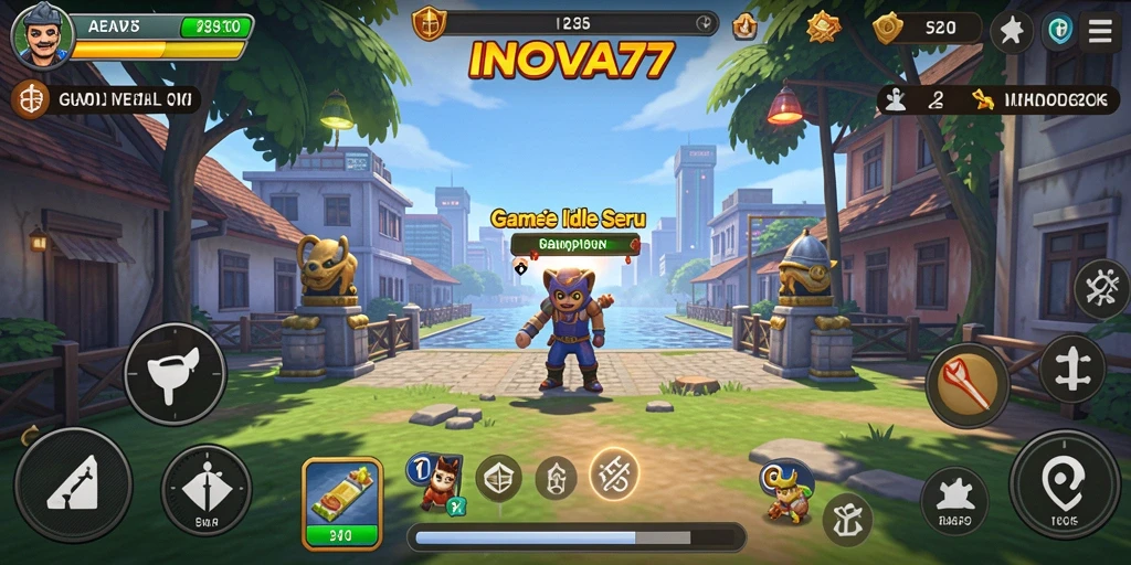 Tampilan gameplay INOVA77 dengan suasana Idle yang mengasyikkan.