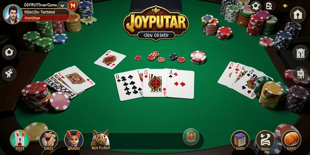 Tampilan gameplay menegangkan dari JOYPUTAR dalam QiuQiu.