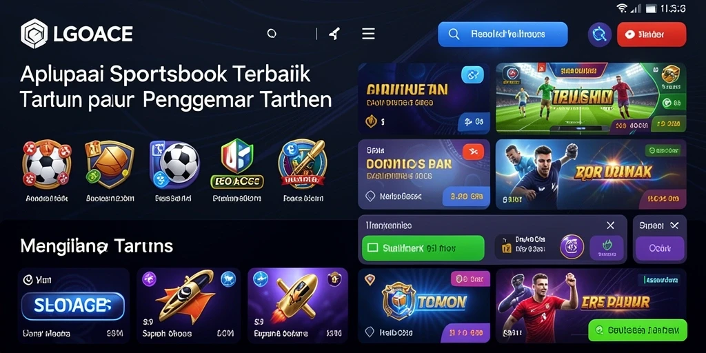 Tampilan screenshot gameplay LGOACE dalam taruhan olahraga.