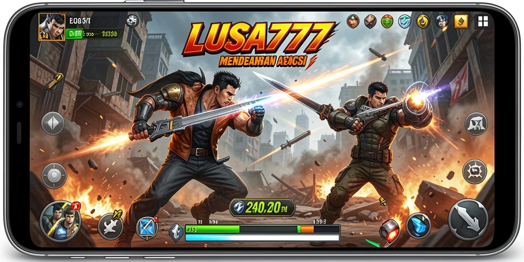 Tampilan gameplay menegangkan dalam LUSA777 dengan aksi seru.