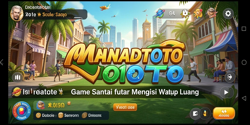 Tampilan gameplay MANADOTOTO yang ceria dan menarik.