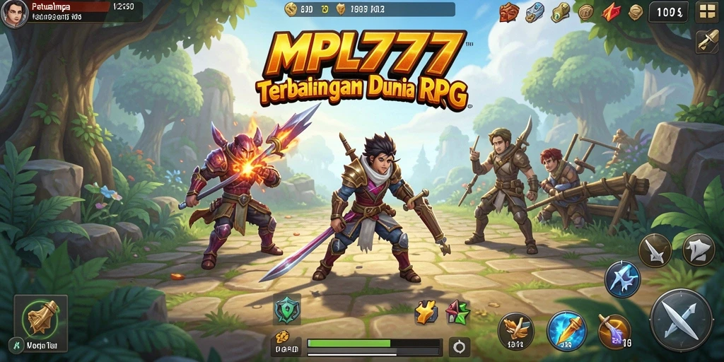 Tampilkan gameplay dinamis MPL777 dengan karakter yang bertarung.