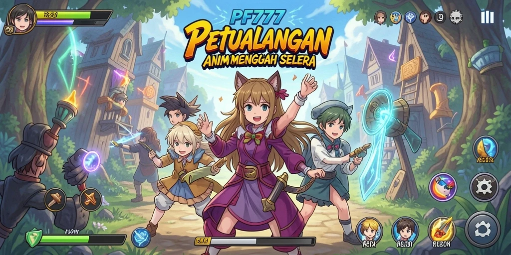 Tangkapan layar menunjukkan aksi seru dalam permainan Anime.