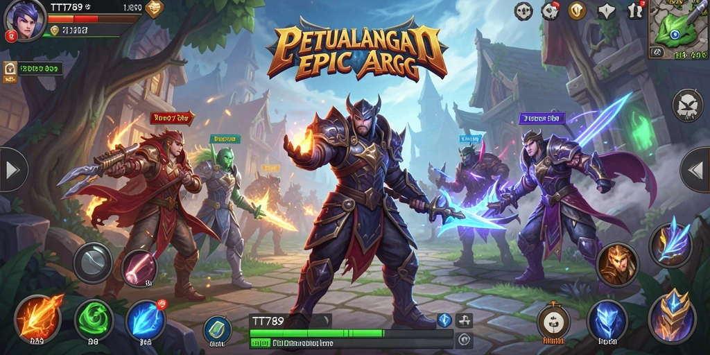 Screenshot gameplay TT789 menampilkan pertarungan seru di dunia fantasi.