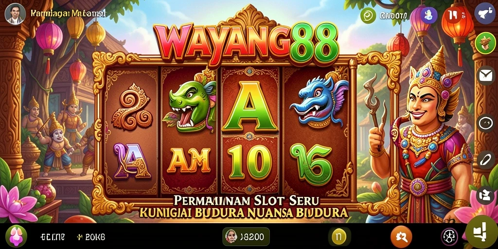 Tampilan gameplay Slot WAYANG88 yang menarik dan penuh warna.