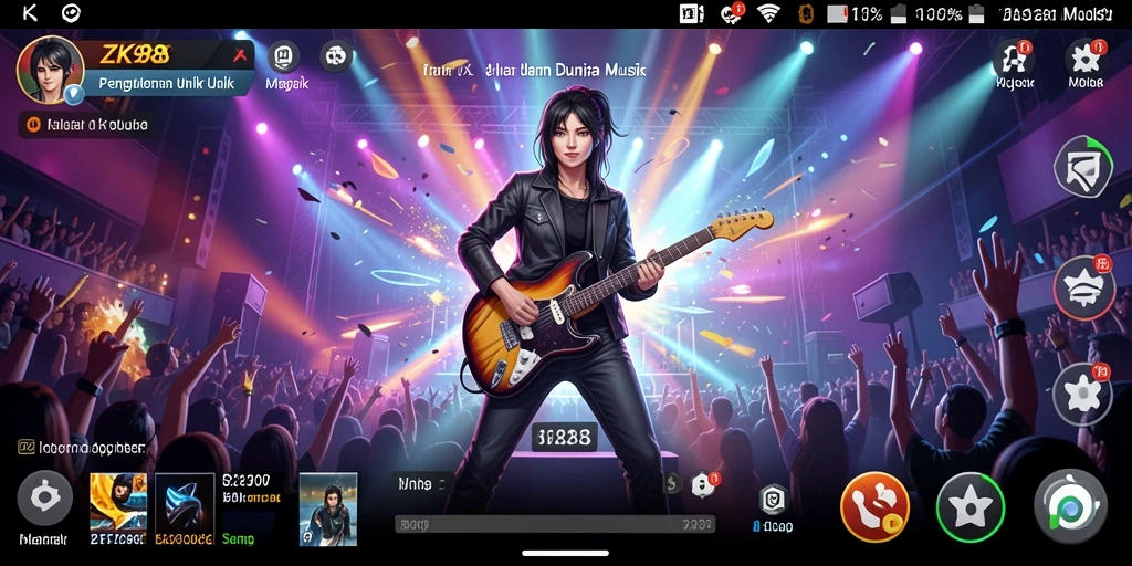 Tampilan screenshot menunjukkan pengguna menikmati gameplay musik di ZK988.